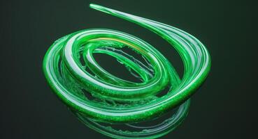 Emerald Radiance. A Luminescent Swirl of Green, Sparkling on a Dark Backdrop. photo