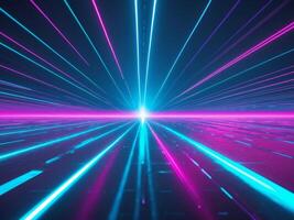 Abstract neon lights in a futuristic background photo