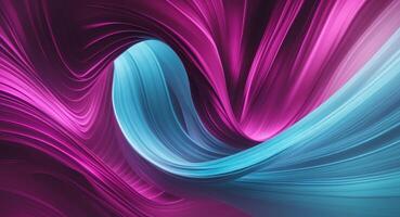 Abstract Flowing Lines in Blue and Pink, Modern Artistic Digital Rendering. photo