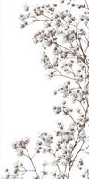 A branch of flowers with leaves on it photo