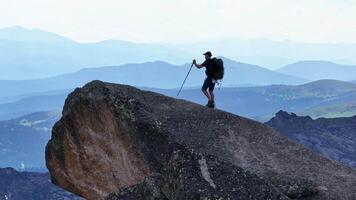 Hiking on a Mountain Ridge With Stunning Views video