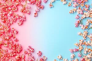 Top View Of Salted Caramel Popcorn On Vibrant Background With Copy Space, Food Image photo