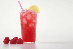 Raspberry Iced Tea With Lemon, Copy Space, Cuisine Photography photo