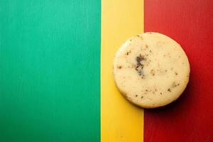 Top View Of Foie Gras Torchon On Vibrant Background With Copy Space, Cuisine Photography photo