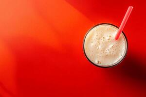 Top View Of Fresh Lemonade On Vibrant Background With Copy Space, Cuisine Photography photo