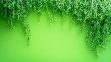 Top view Willow on a vibrant background, plant setting photo