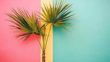 Top view Yucca on a vibrant background, plant setting photo