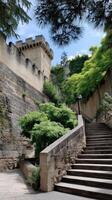The steps leading up to the castle in france photo