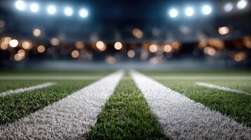 An american football field with lights photo