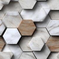 A marble wall with hexagonal shapes photo