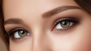 A woman with brown eyes and a brown lip photo