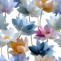 Seamless pattern of lotus flowers photo