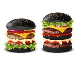 Realistic Smash burger with white background vector