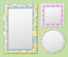 Three Realistic Photo frame Set vector