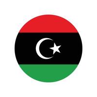Round flag of Libya icon symbol. the national flag of Libya. Flag of the State of Libya. illustration. vector