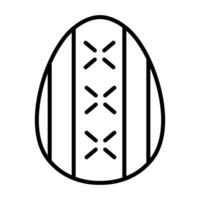 Egg Decorated with Rays and Lines vector
