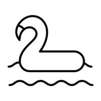 Flamingo Float Ring on Water Waves vector