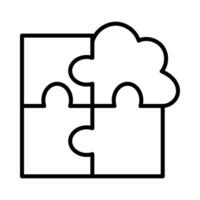 Connected Puzzle Mind with Brain Element vector