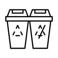 Trash Bin with Recycle and Waste Split vector