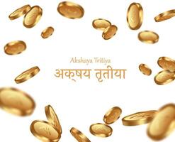 Akshaya Tritiya Realistic Background with Coins vector