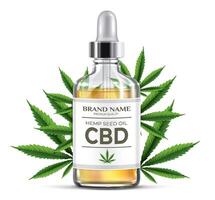 CBD oil Bottle Realistic Composition vector