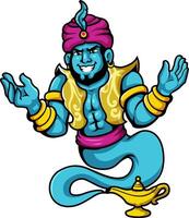 Magic Lamp Genie Cartoon Design vector