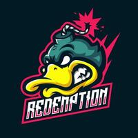 Explosive Duck With Burning Rage vector