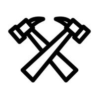 two Hammer icon vector
