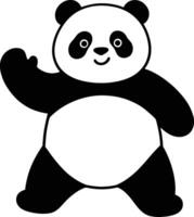 Friendly Panda Cartoon Pose Art, Welcome Panda Graphic for Website Mascot vector