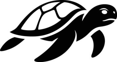 Modern Turtle Black and White Art, Stylish Turtle Concept vector