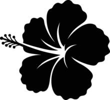 Stylish hibiscus flower graphic black and white, Black hibiscus flower modern design vector