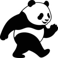 Walking Panda Silhouette Cute Design, Panda Outline Graphic for Craft Cutting vector