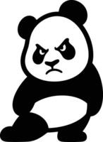 Angry panda cartoon design, Mad panda character vector