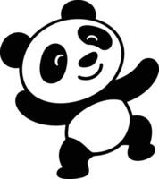 Playful Cartoon Panda Art, Fun Panda Illustration for Greeting Card vector