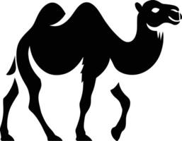 Simple camel silhouette in black, Basic camel graphic for design vector