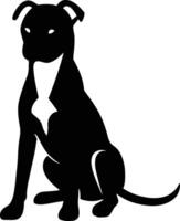 Sitting Dog Minimal Silhouette, Simple Black Pet Design vector
