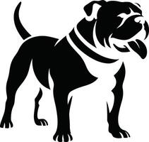Bulldog Silhouette Strong Design, Powerful Black and White Bulldog Art vector