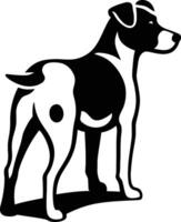 Dog Silhouette Minimal , Simple Black and White Dog Design vector