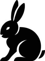 Rabbit Simple Silhouette Art, Minimal Bunny Outline Graphic vector