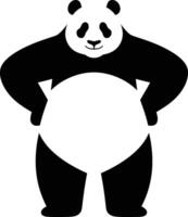 Smiling Panda Hands on Waist Art, Confident Panda Cartoon for Branding vector