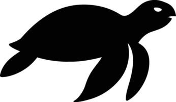 Turtle Graphic in Silhouette Style, Basic Turtle Outline vector