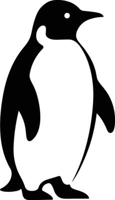 Penguin Silhouette Classic, Simple Penguin Art