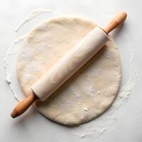 Flat Roti Dough on White Surface photo