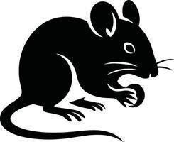 Mouse Simple Silhouette Graphic, Minimal Mouse Outline Art vector