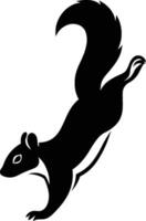 Squirrel Leaping Silhouette Art, Dynamic Squirrel vector