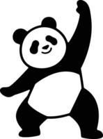 Stretching Panda Cheerful Cartoon, Happy Panda Illustration for Kids Design vector
