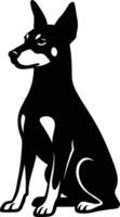 Stylish Dog Silhouette Graphic, Black and White Pet Design Element vector