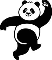 Running Panda Playful Clipart, Fast Panda Graphic for Sports Mascot vector