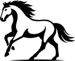 Running horse silhouette in action pose design, Dynamic horse for speed and power concepts vector