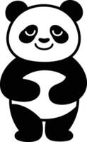 Cute panda illustration simple style, Playful panda art design vector
